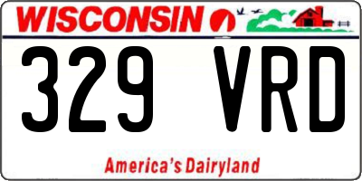 WI license plate 329VRD
