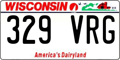 WI license plate 329VRG