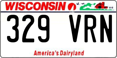 WI license plate 329VRN