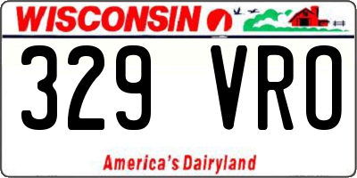 WI license plate 329VRO