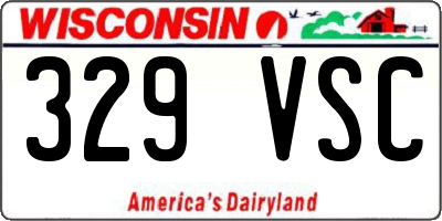 WI license plate 329VSC