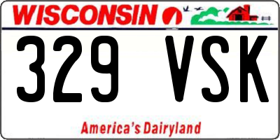 WI license plate 329VSK