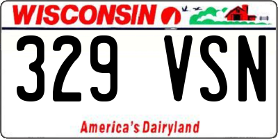 WI license plate 329VSN