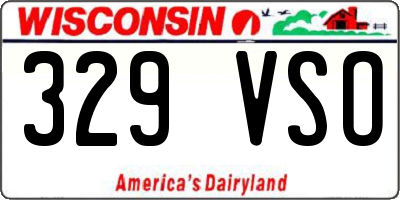 WI license plate 329VSO