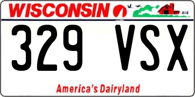 WI license plate 329VSX