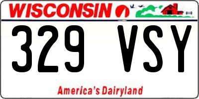 WI license plate 329VSY