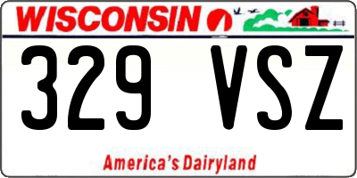 WI license plate 329VSZ