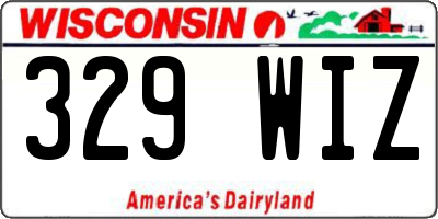 WI license plate 329WIZ