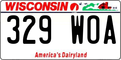 WI license plate 329WOA