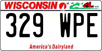 WI license plate 329WPE