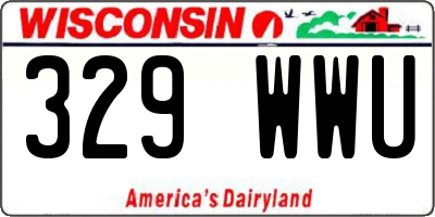 WI license plate 329WWU
