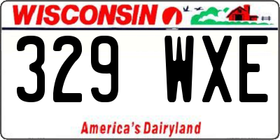 WI license plate 329WXE
