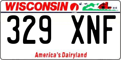 WI license plate 329XNF
