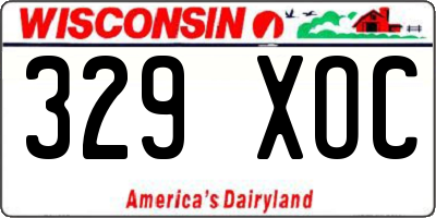 WI license plate 329XOC
