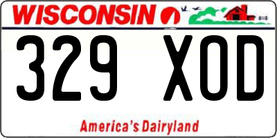 WI license plate 329XOD