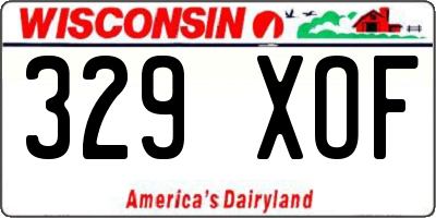 WI license plate 329XOF