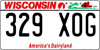 WI license plate 329XOG