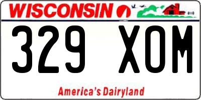WI license plate 329XOM