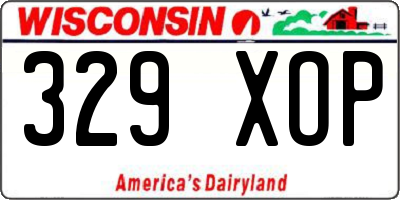 WI license plate 329XOP