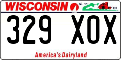 WI license plate 329XOX