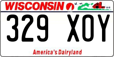 WI license plate 329XOY