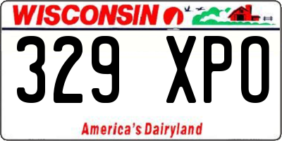WI license plate 329XPO