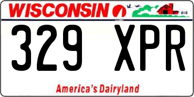 WI license plate 329XPR