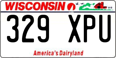 WI license plate 329XPU