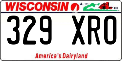 WI license plate 329XRO