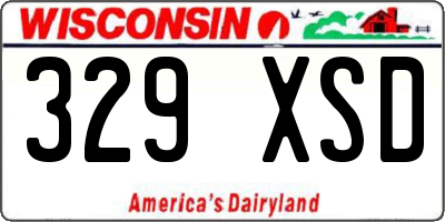 WI license plate 329XSD
