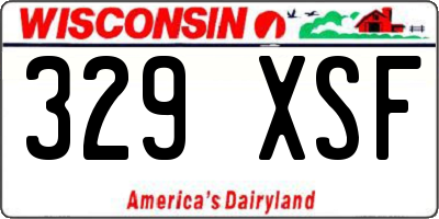 WI license plate 329XSF