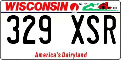 WI license plate 329XSR