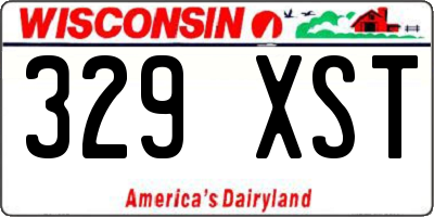WI license plate 329XST