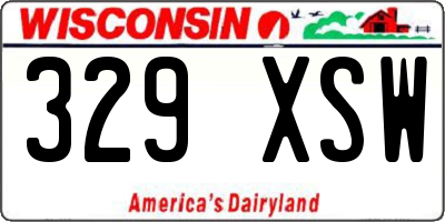 WI license plate 329XSW