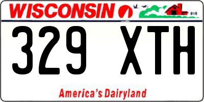 WI license plate 329XTH