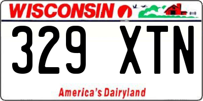 WI license plate 329XTN