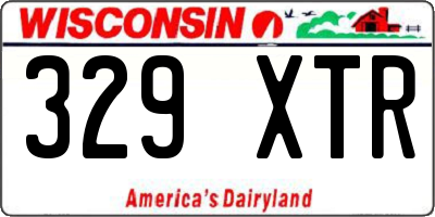WI license plate 329XTR