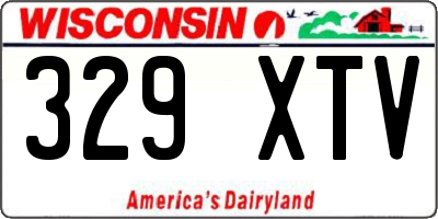 WI license plate 329XTV