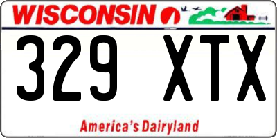 WI license plate 329XTX