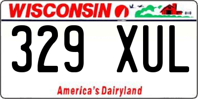 WI license plate 329XUL