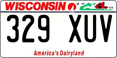 WI license plate 329XUV