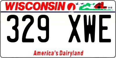 WI license plate 329XWE