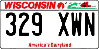 WI license plate 329XWN