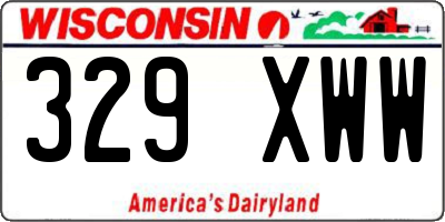 WI license plate 329XWW