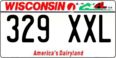 WI license plate 329XXL