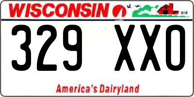 WI license plate 329XXO