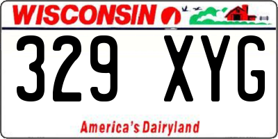 WI license plate 329XYG