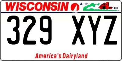 WI license plate 329XYZ