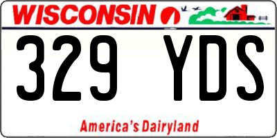 WI license plate 329YDS