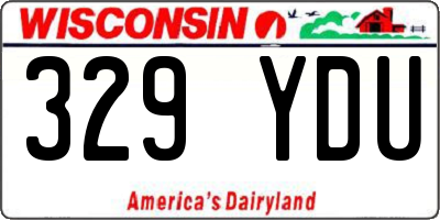 WI license plate 329YDU